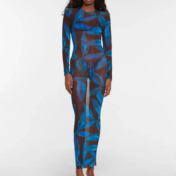 Louisa Ballou Blue High Tide Maxi Dress
